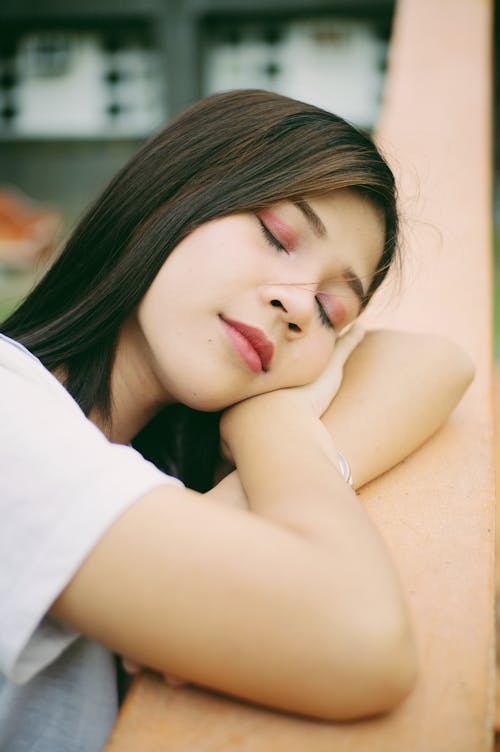 Free Woman Closing Her Eyes Stock Photo