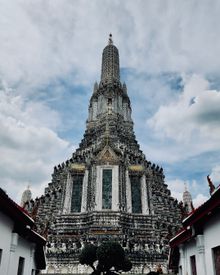 Riverside temple spires, photo by RJ Segotier on Pexels