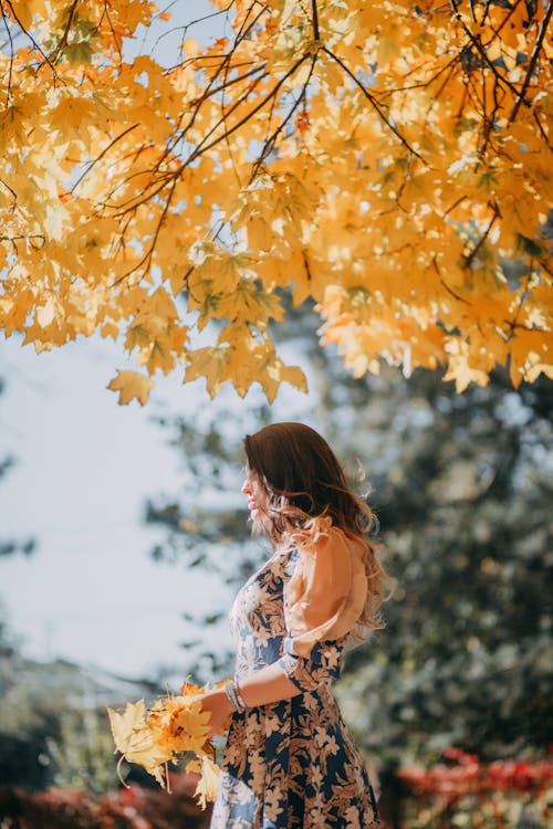 Photo of Woman Holding Leaves