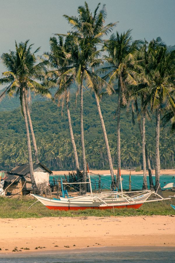 Outrigger boats on tropical beach, Nasugbu Batangas
