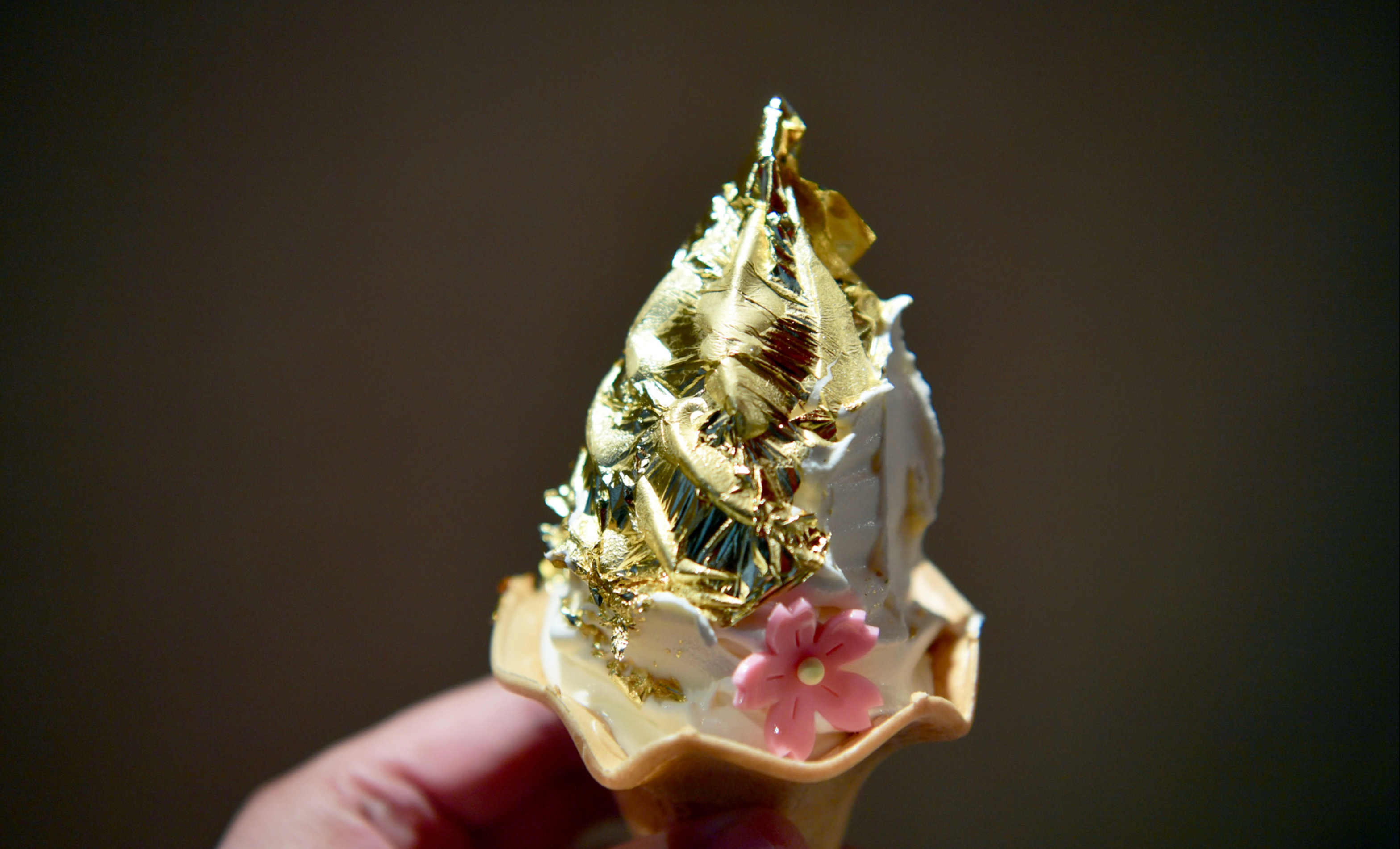 Luxurious Gold Leaf Ice Cream Cone · Free Stock Photo
