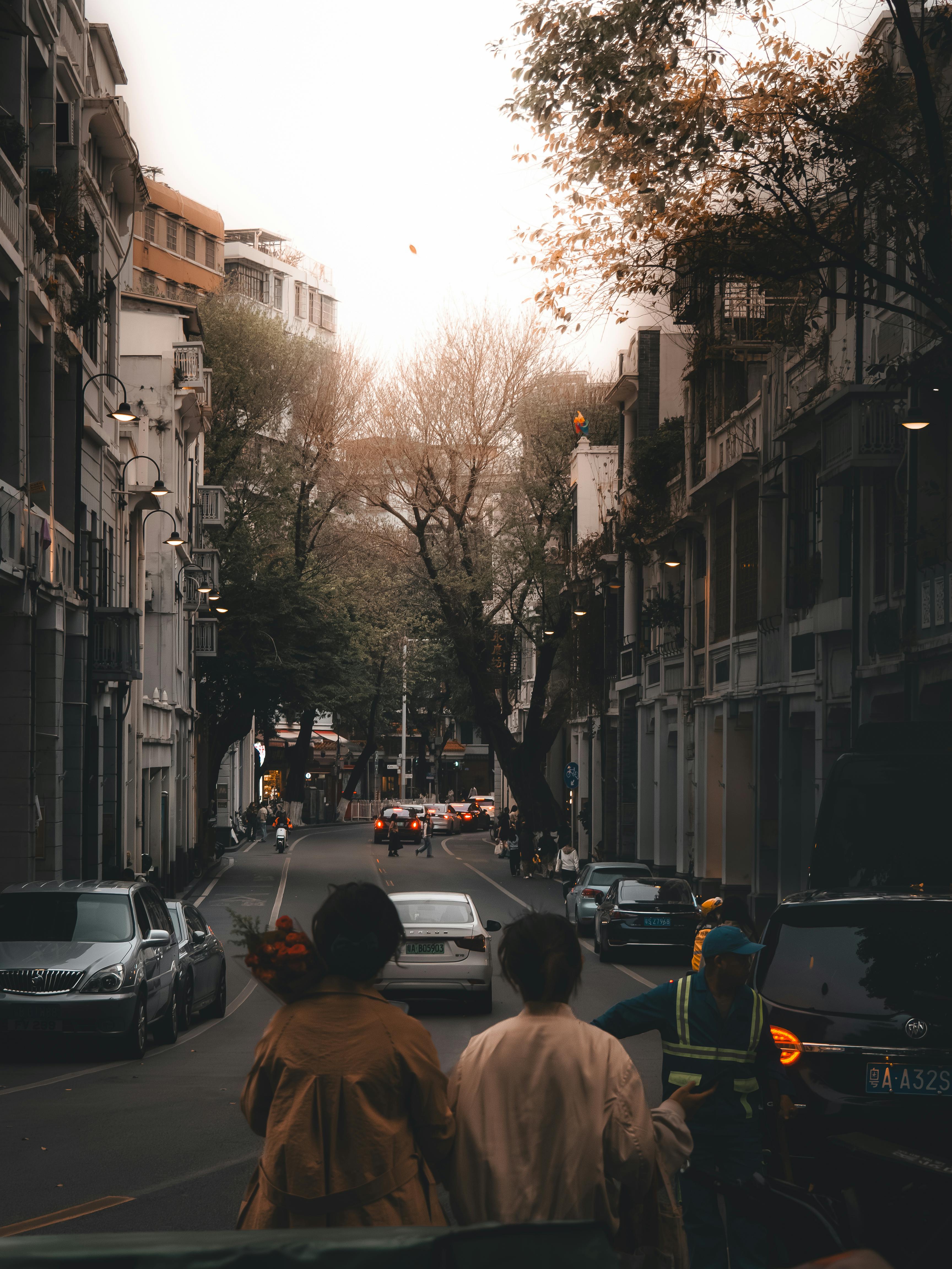 charming street scene in guangzhou china