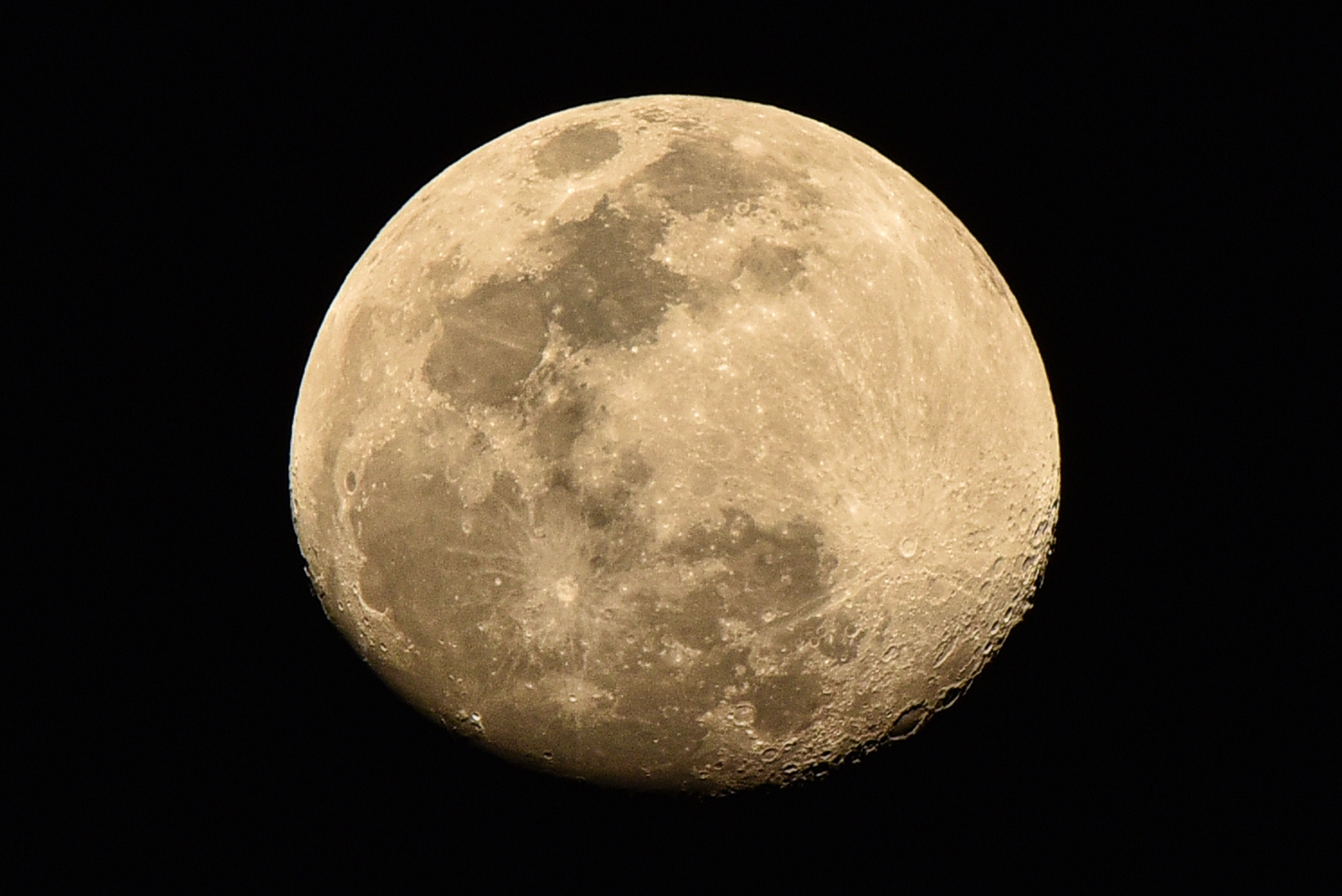 Bright Full Moon Against Black Sky · Free Stock Photo