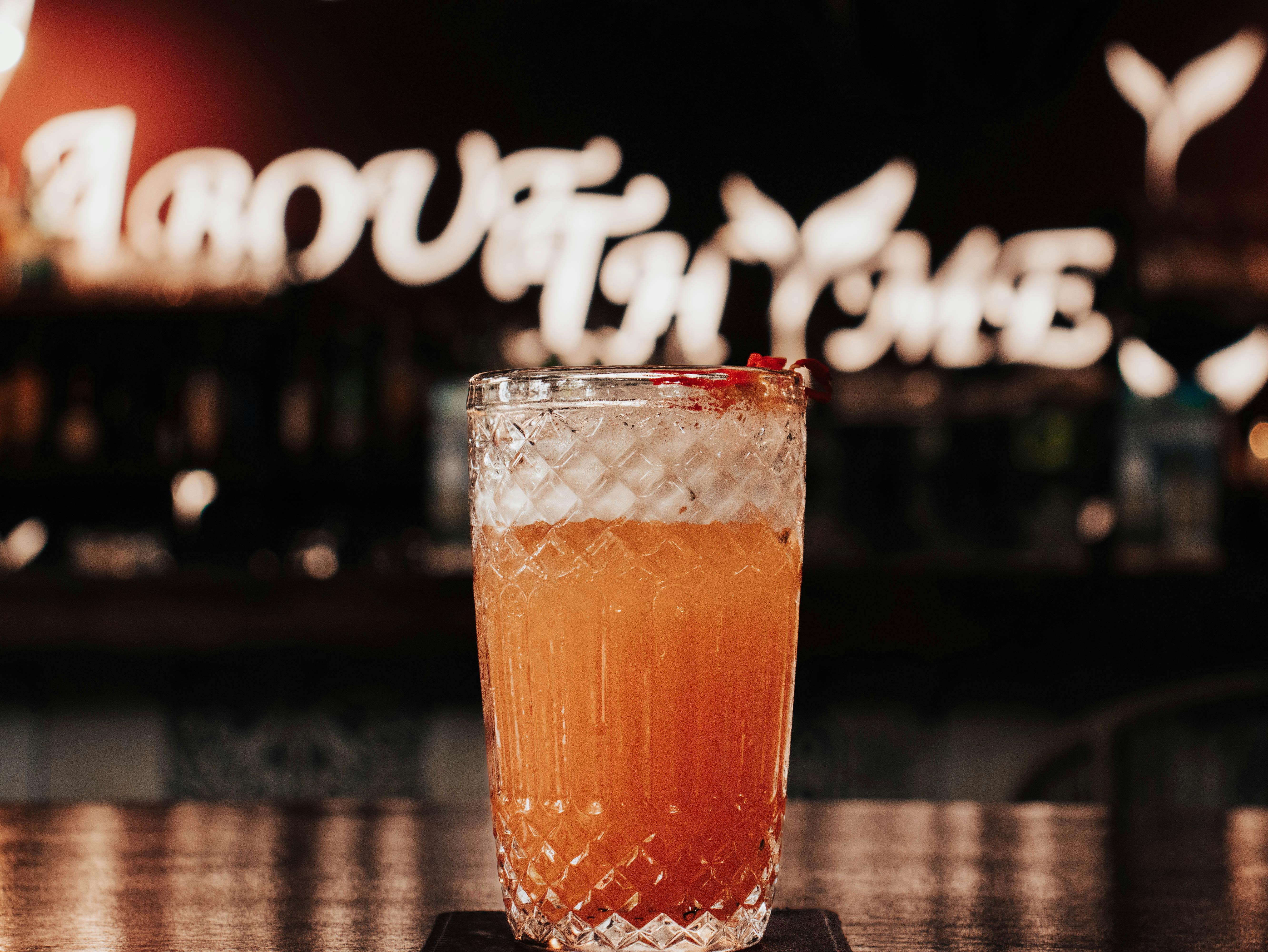 Sophisticated cocktail elegantly presented in a Nairobi bar setting, perfect for an evening drink.