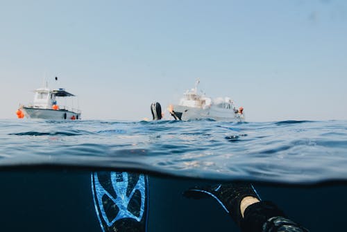 Free Photo Of Person Submerged On Ocean  Stock Photo