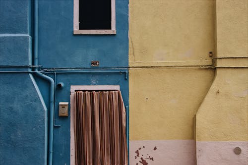 A Wall Painted With Two Colors