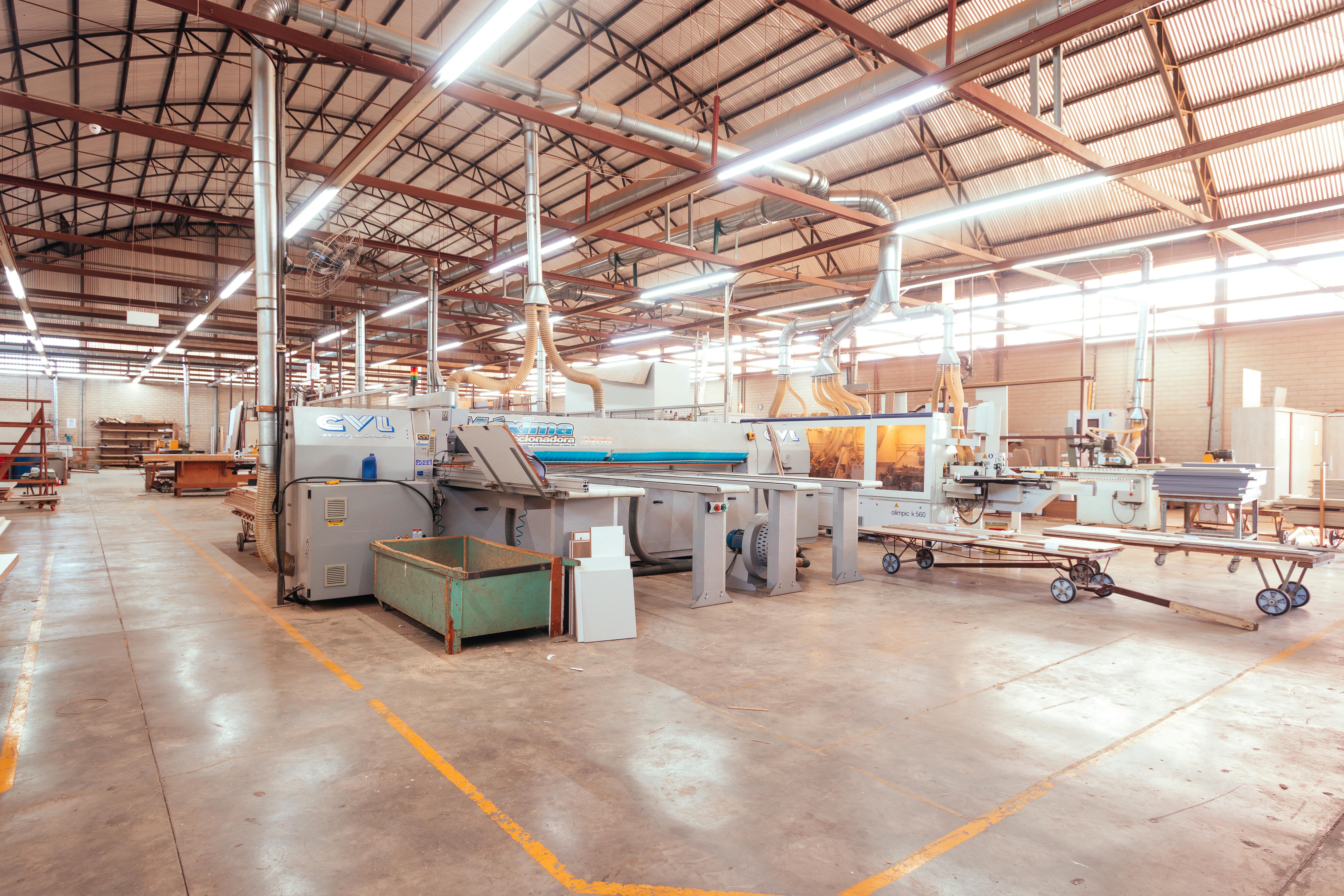 Industrial manufacturing facility with machinery