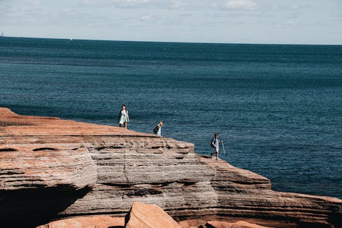 Free Photo of People on Cliff Stock Photo