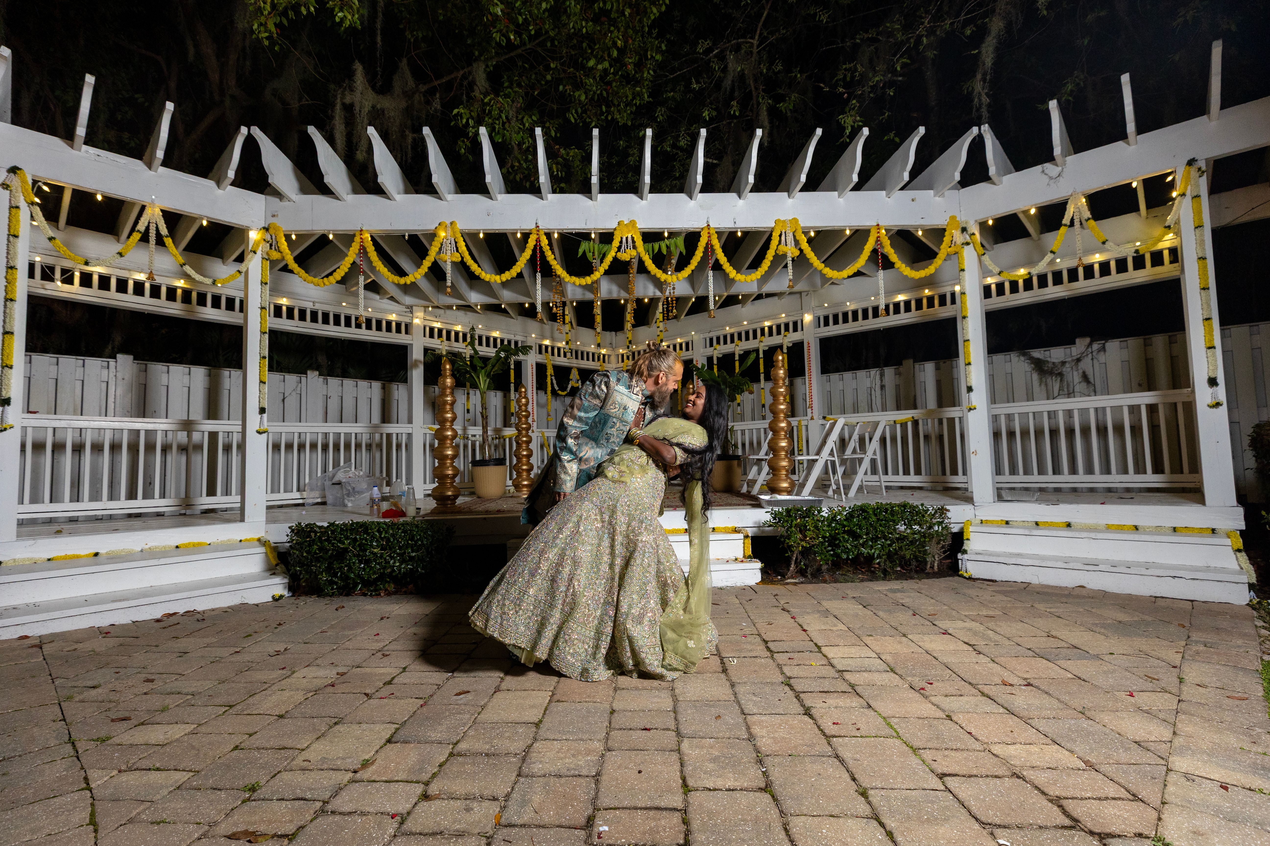 Couple sharing their first dance at the reception