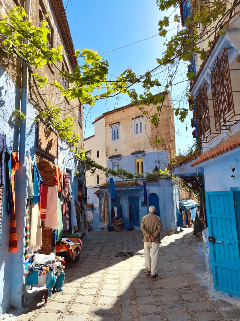 Blue-painted alleyway in Chefchaouen