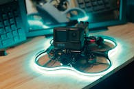 Close-Up of Drone with Mounted Action Camera