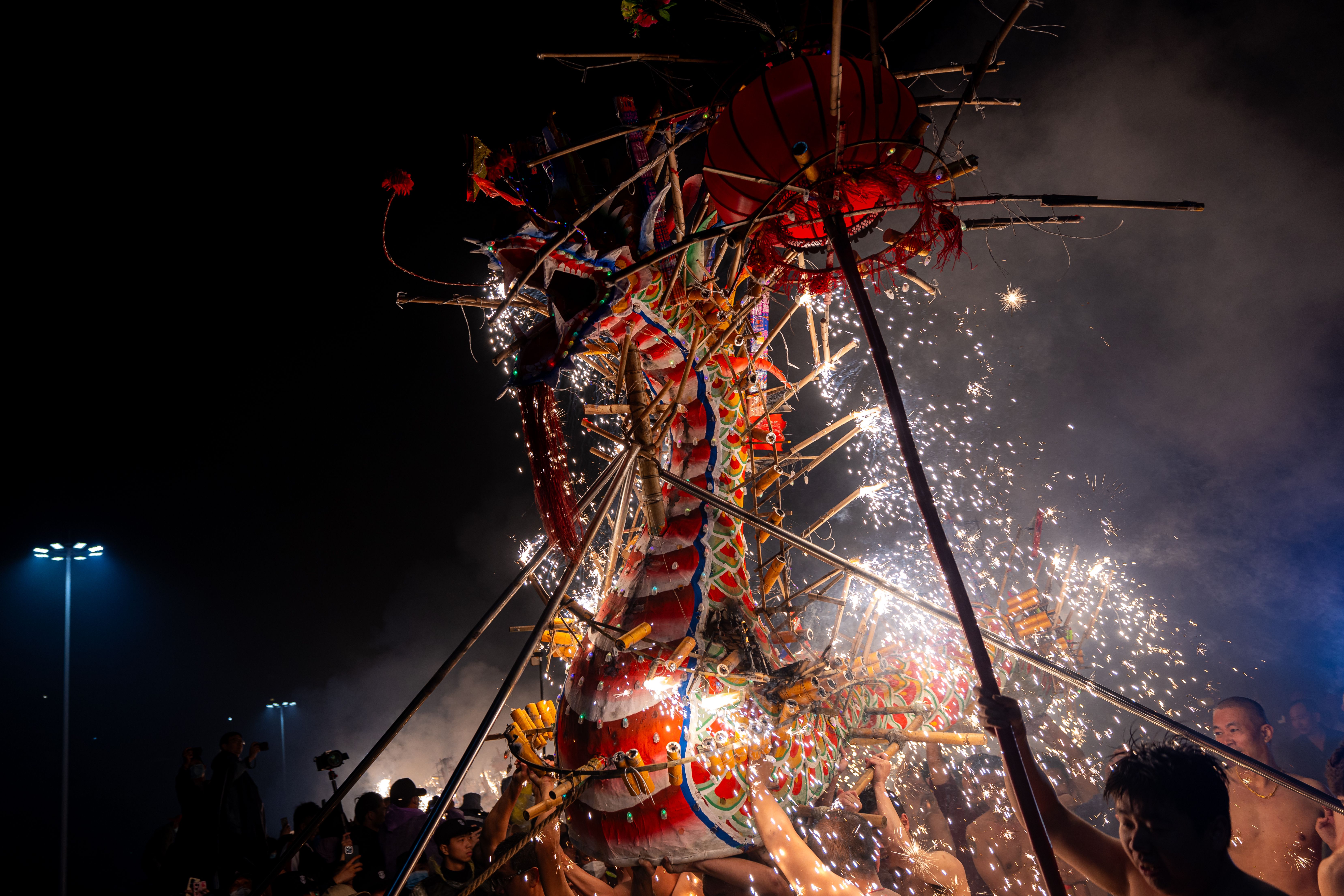 Vibrant Dragon Dance Celebration at Night Festival · Free Stock Photo