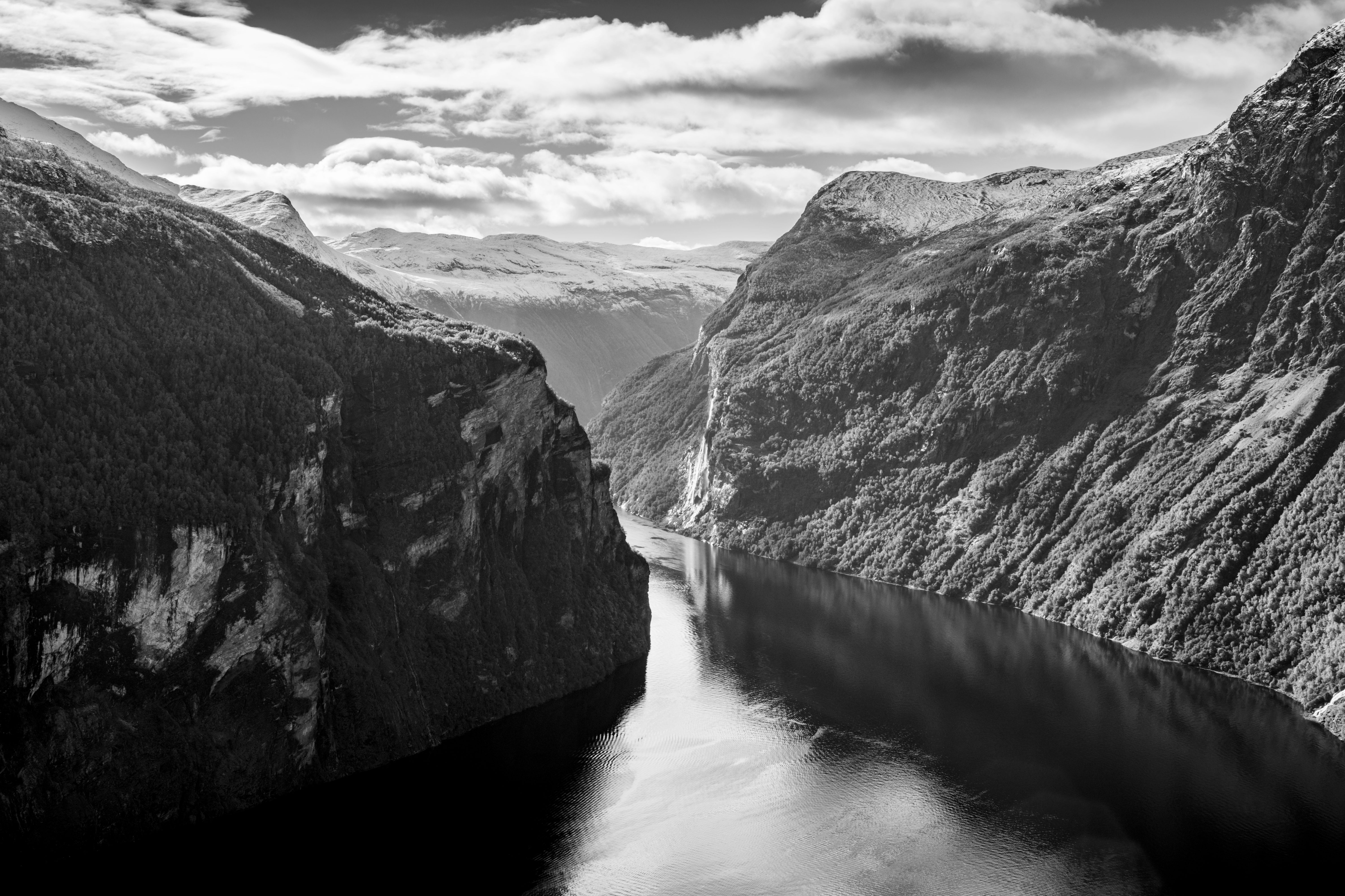 Cruise boat in the narrow Nærøyfjord