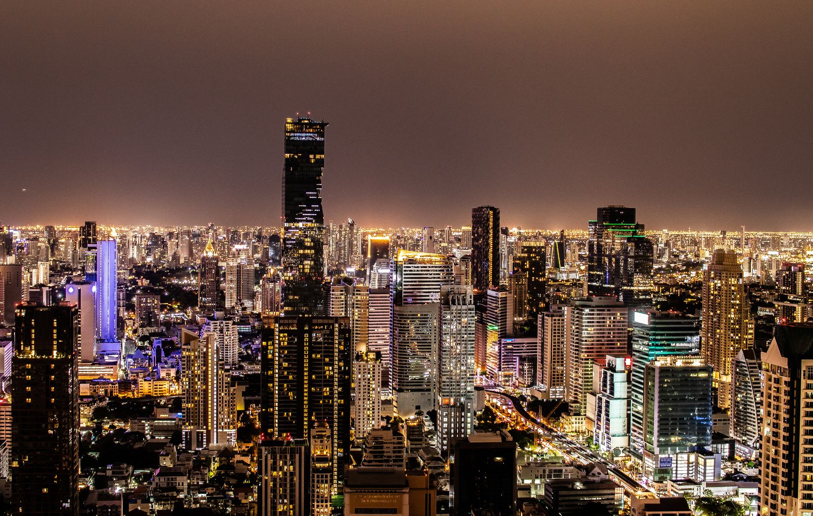 Bangkok skyline at night