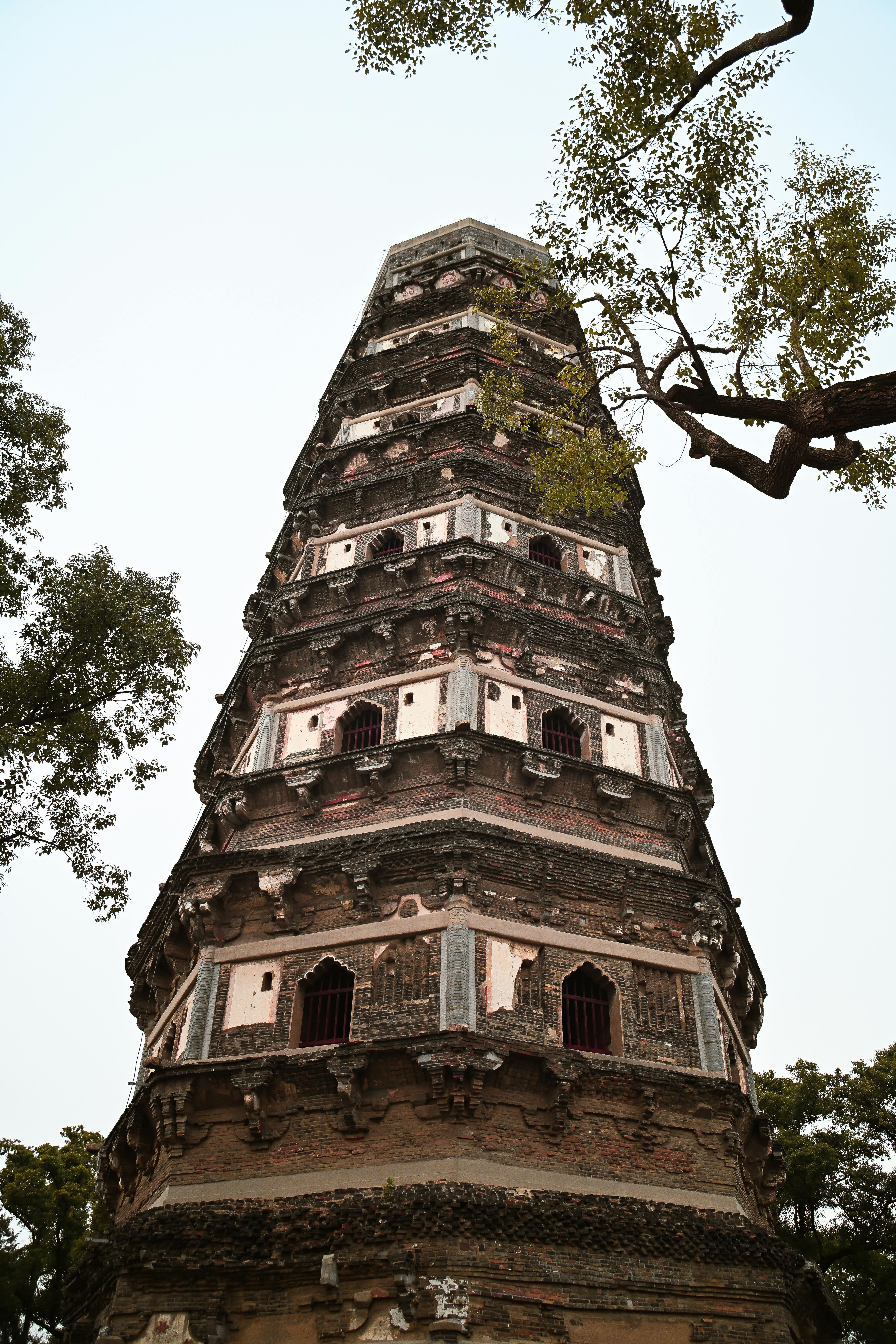 leaning pagoda at tiger hill suzhou china