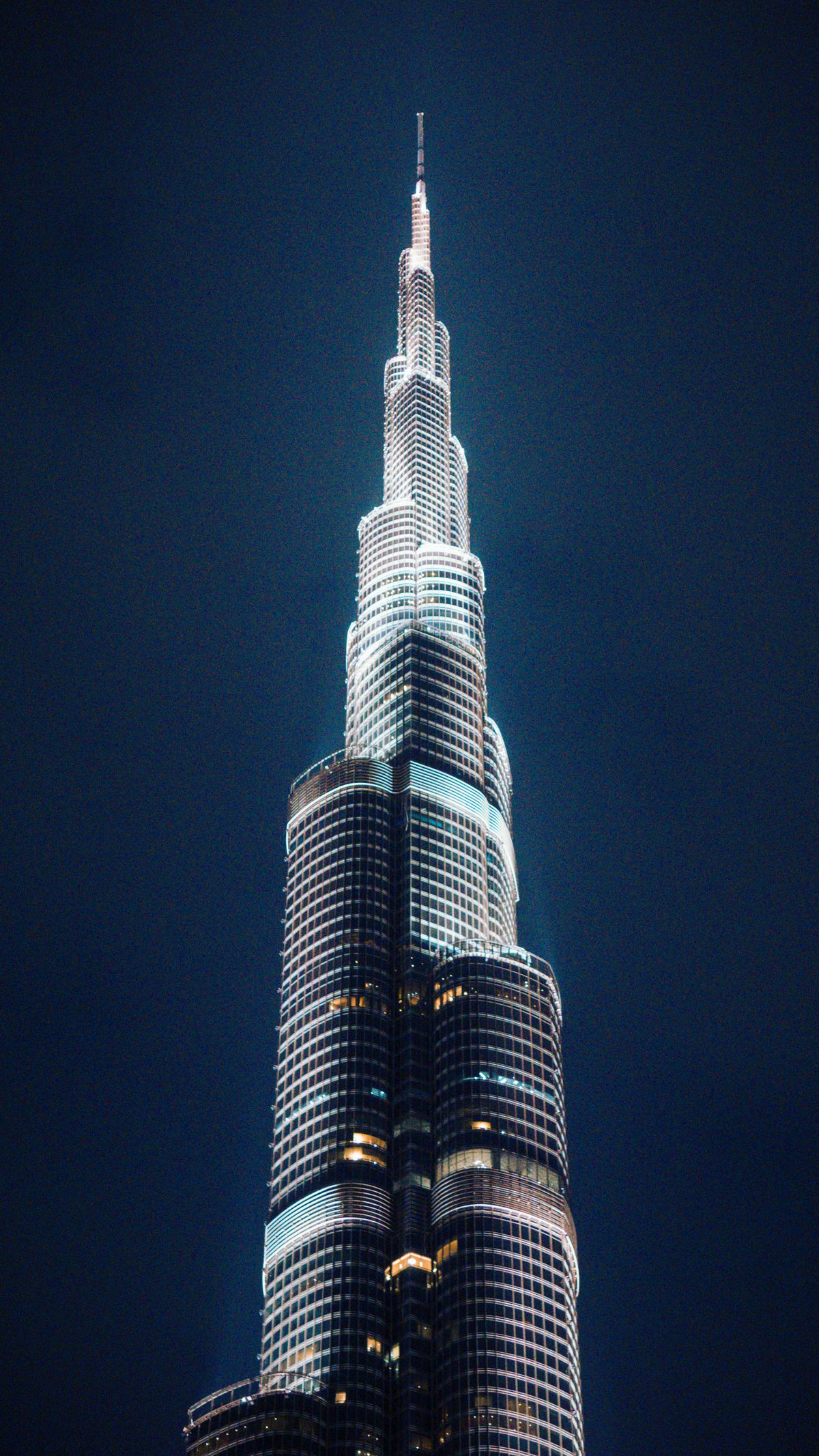 Vista nocturna del Burj Khalifa
