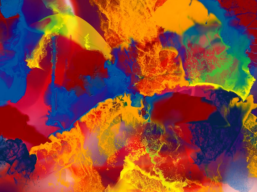 Dynamic abstract artwork with vivid colors and expressive textures, perfect for modern decor.