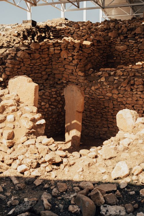 Free Explore the prehistoric stone formations at Göbeklitepe, one of the oldest known archaeological sites in the world. Stock Photo