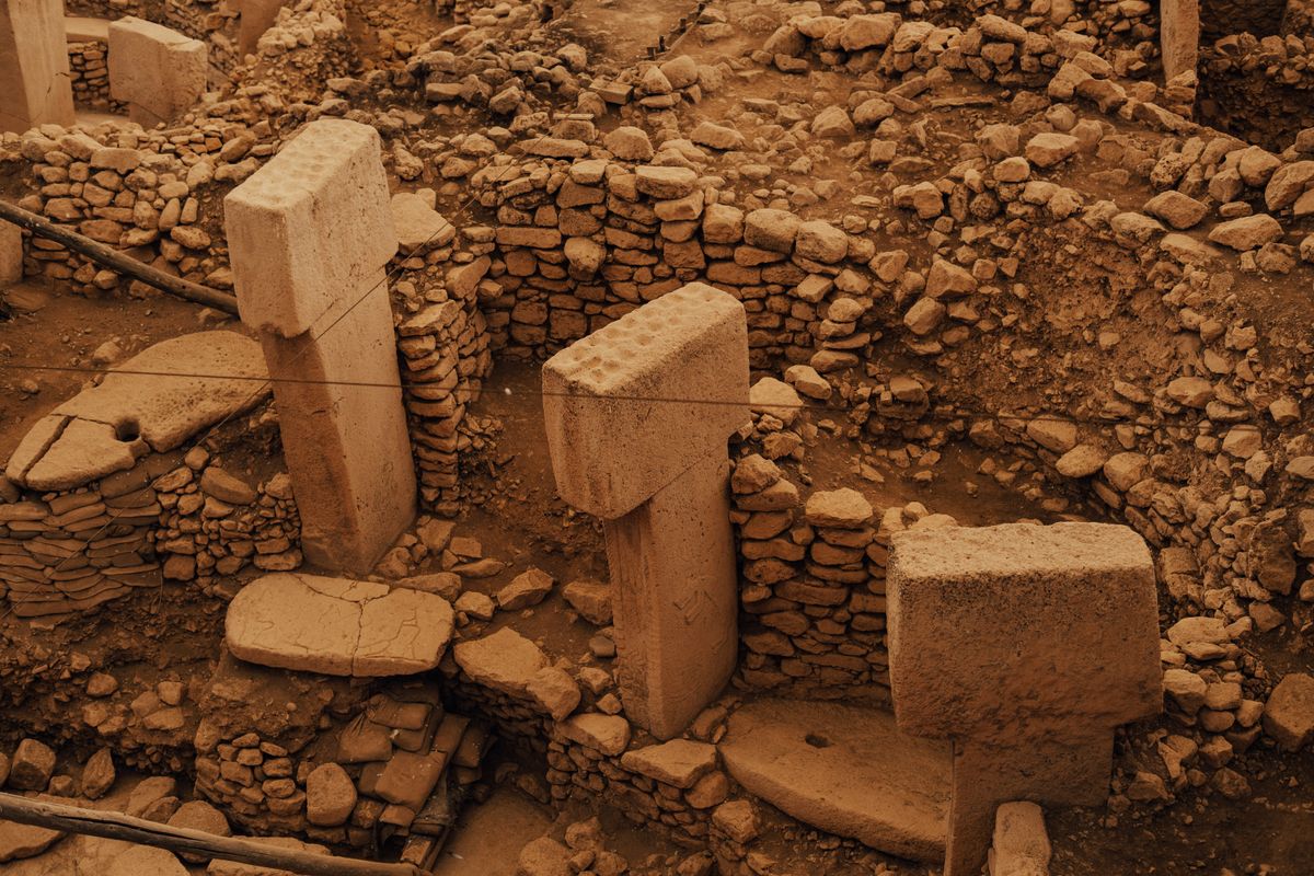 Çatalhöyük's excavated Neolithic house floors — 9,000 years of continuous human settlement in cross-section.