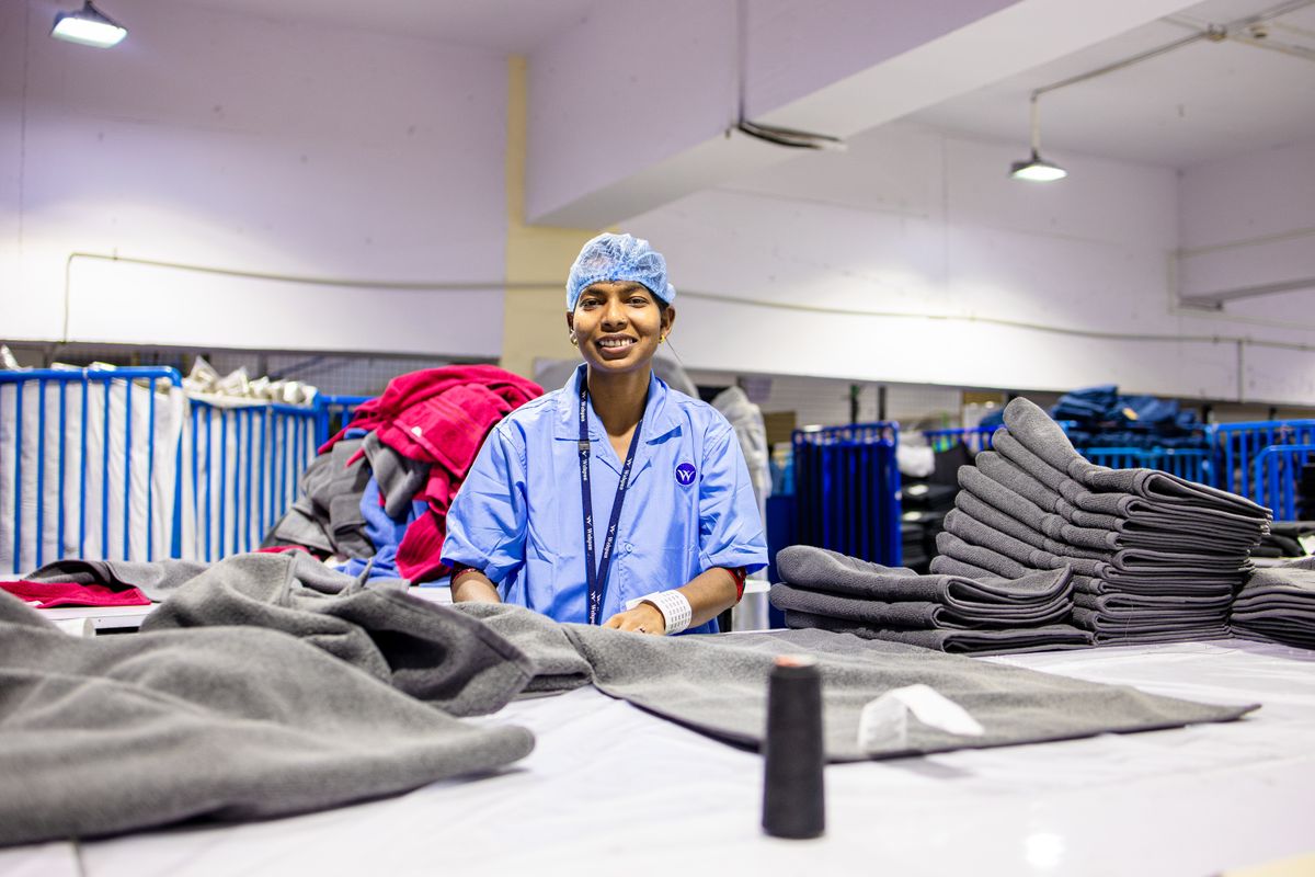 Factory worker in a manufacturing facility