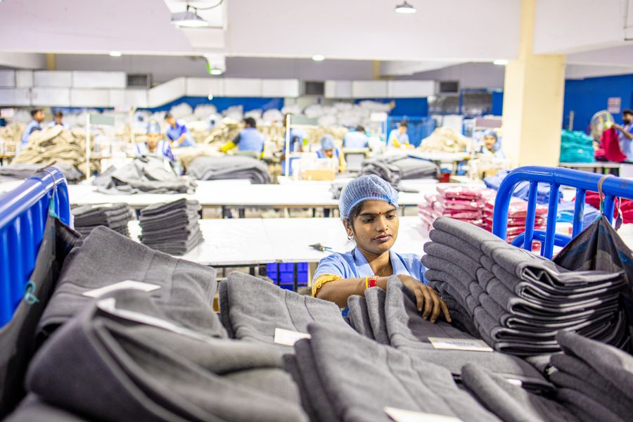Quality control and fabric sorting at our factory