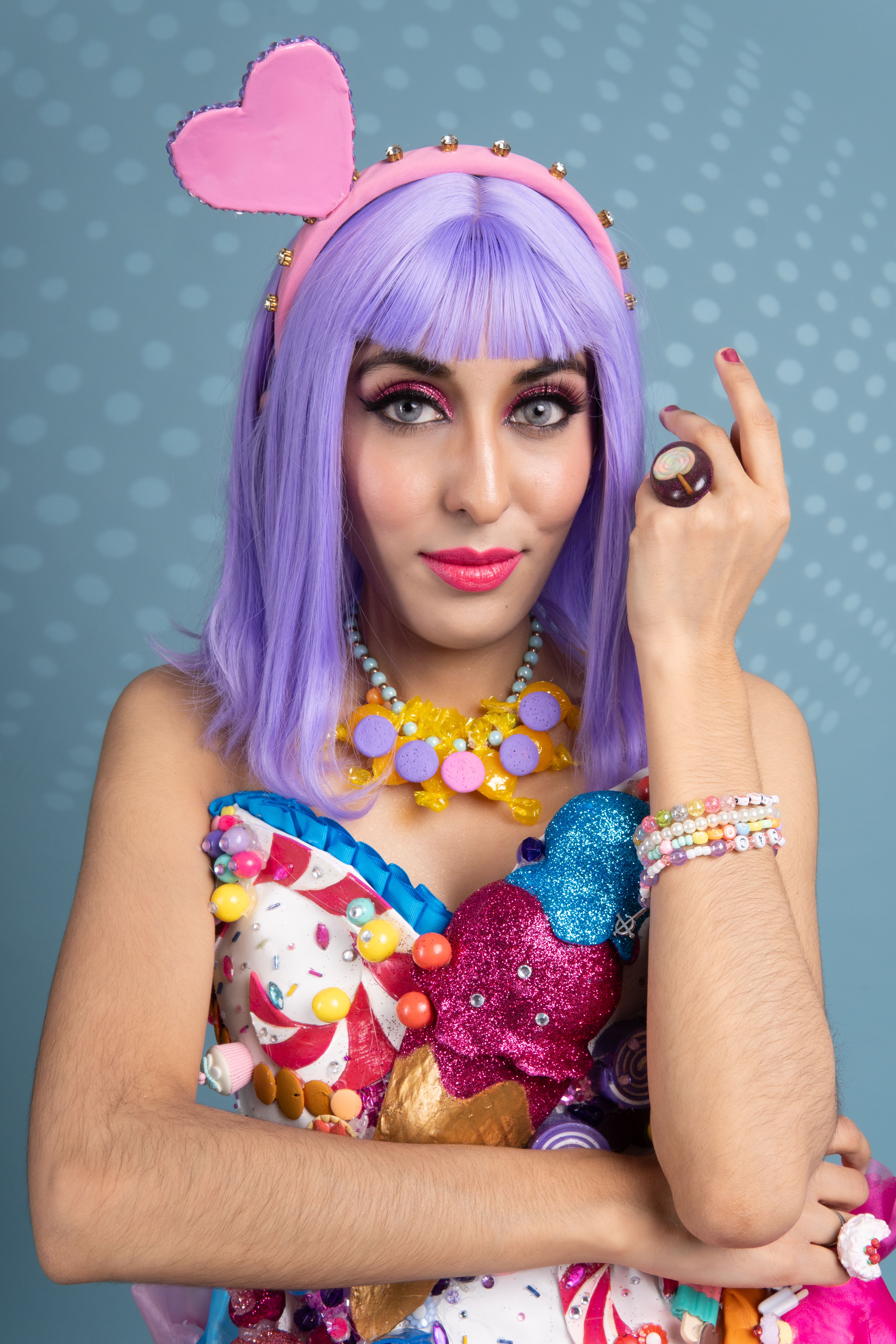Vibrant Cosplay Portrait with Purple Wig · Free Stock Photo