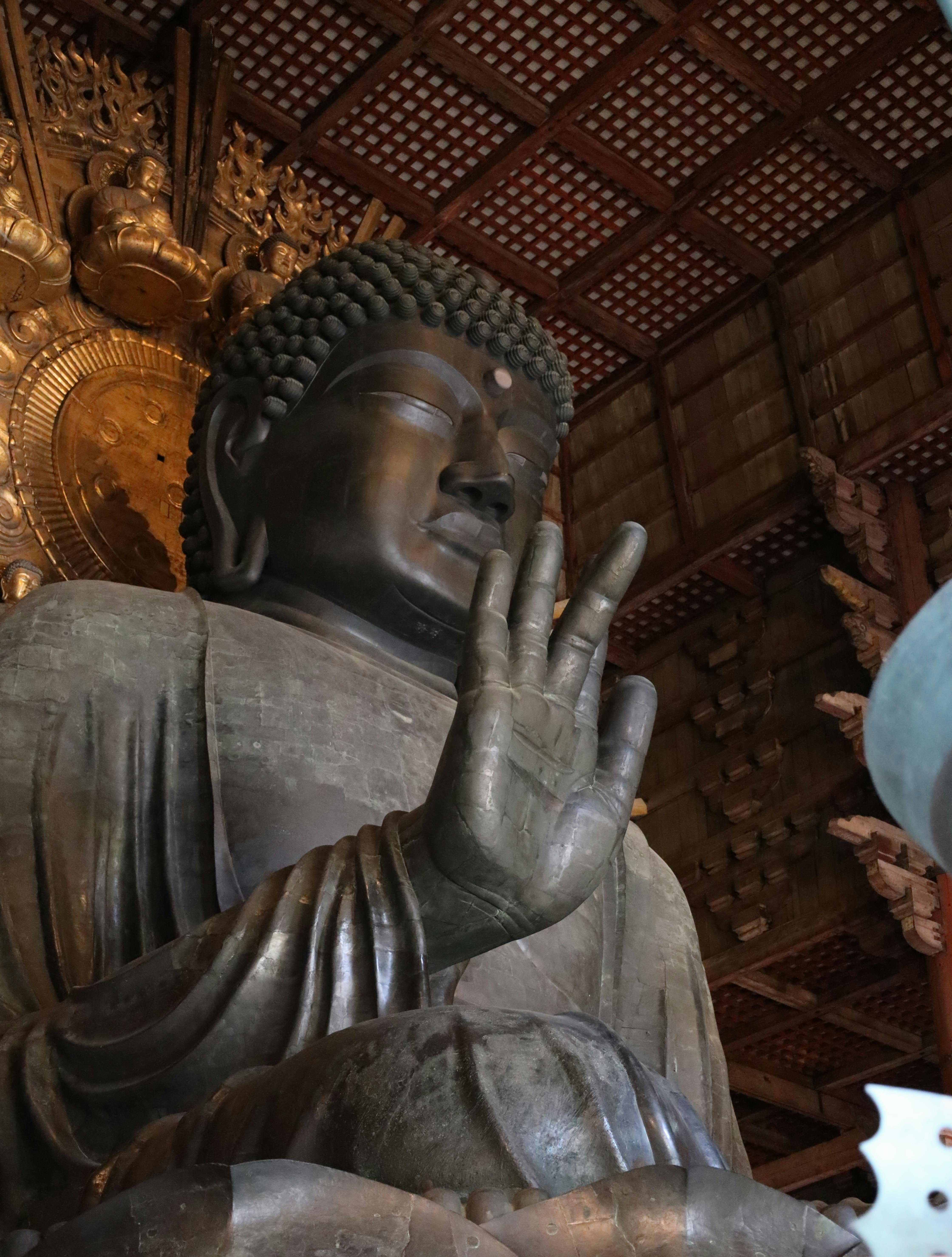 Majestic statue of the Great Buddha in Todai-ji Temple, Nara, Japan.