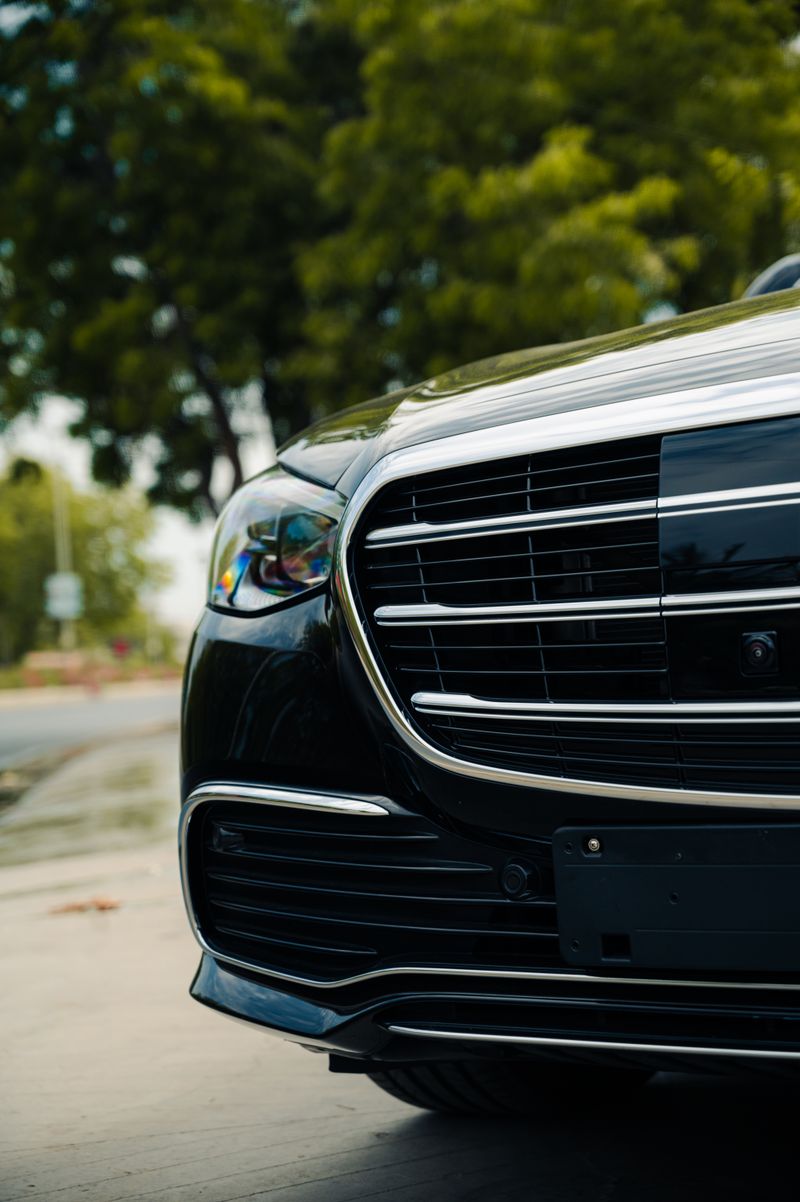 Luxury car front detail — stock photo for layout