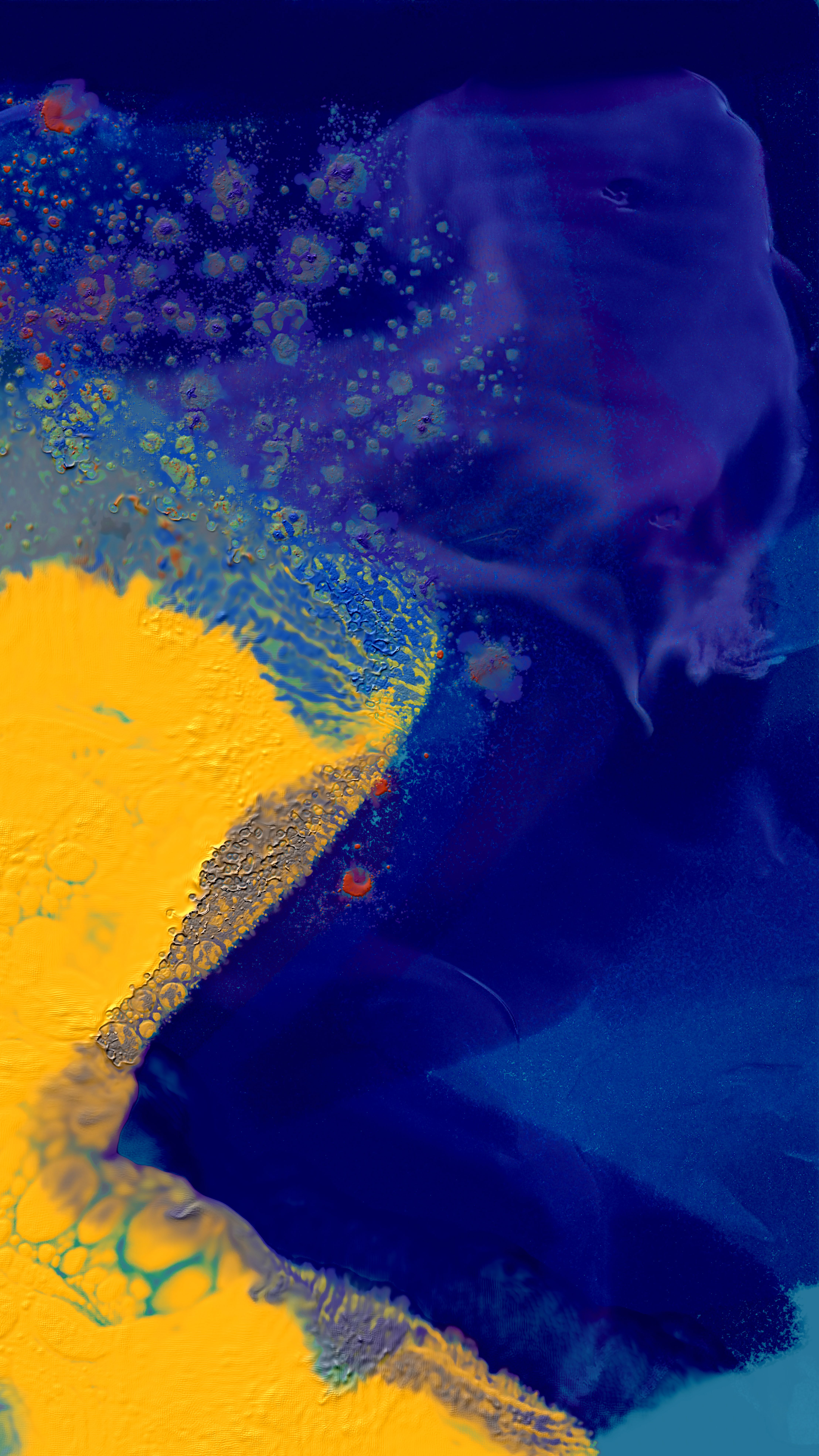 Vibrant Abstract Art with Blue and Yellow Hues · Free Stock Photo