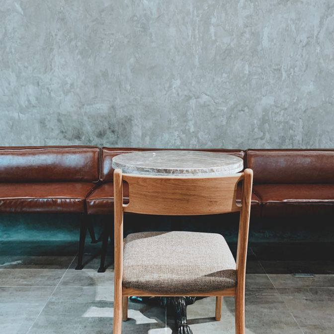 Professional meeting space with warm natural finishes