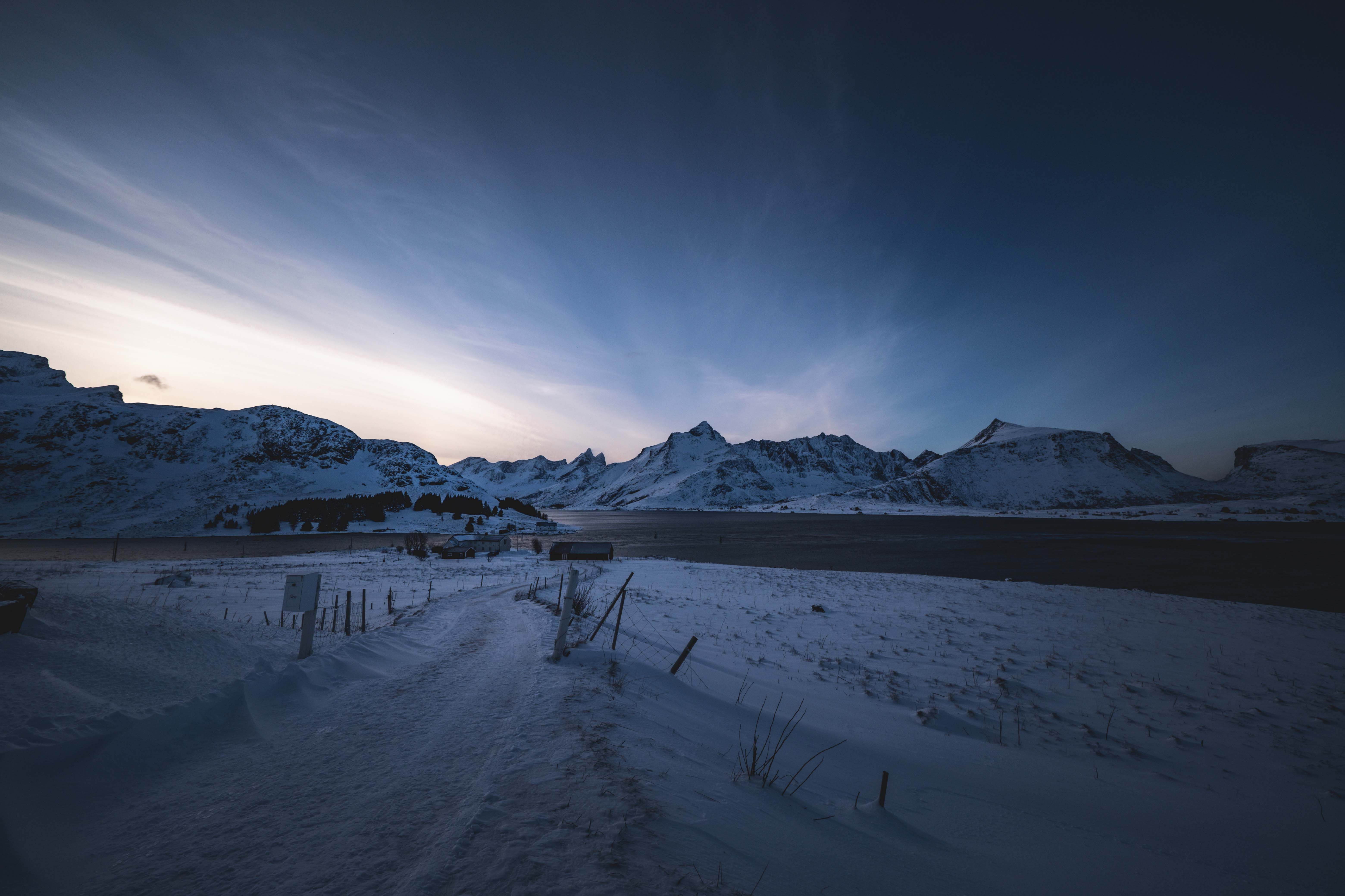 Breathtaking Winter Mountain Landscape at Twilight · Free Stock Photo