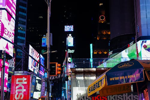 Free stock photo of new york, signs, times square