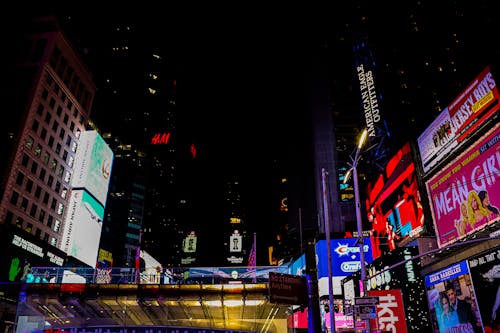 Free stock photo of new york, signs, times square