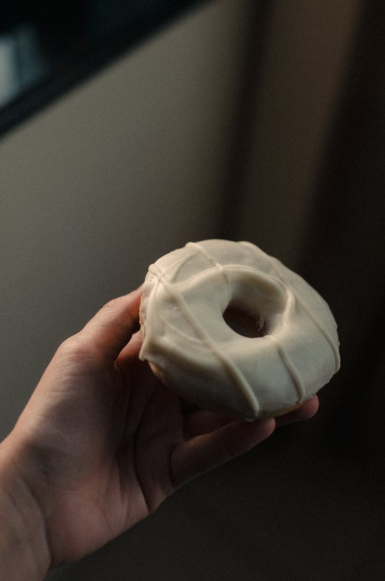 Donut With White Cream On Top