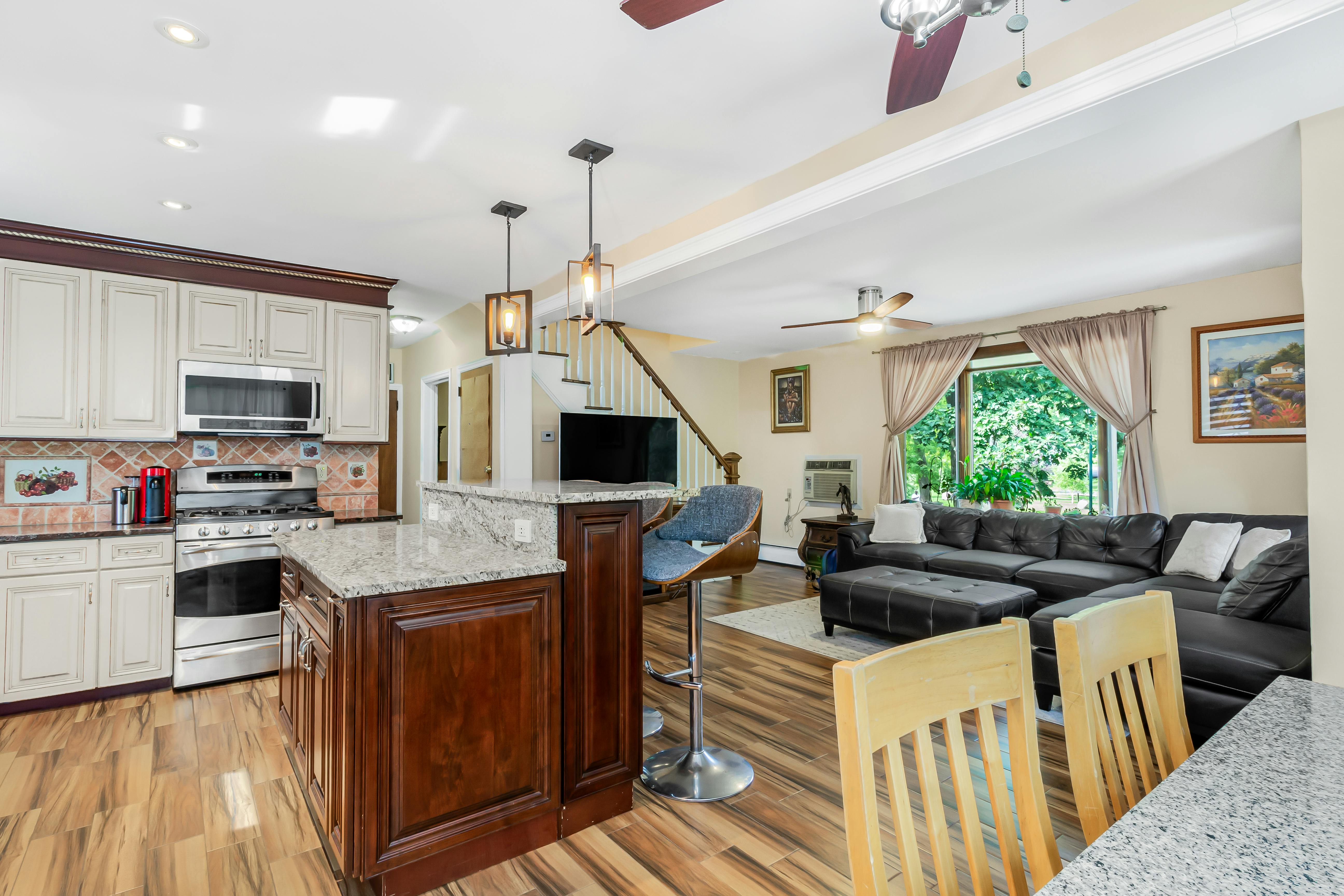 Open-concept Living Room And Kitchen With Coordinated Decor
