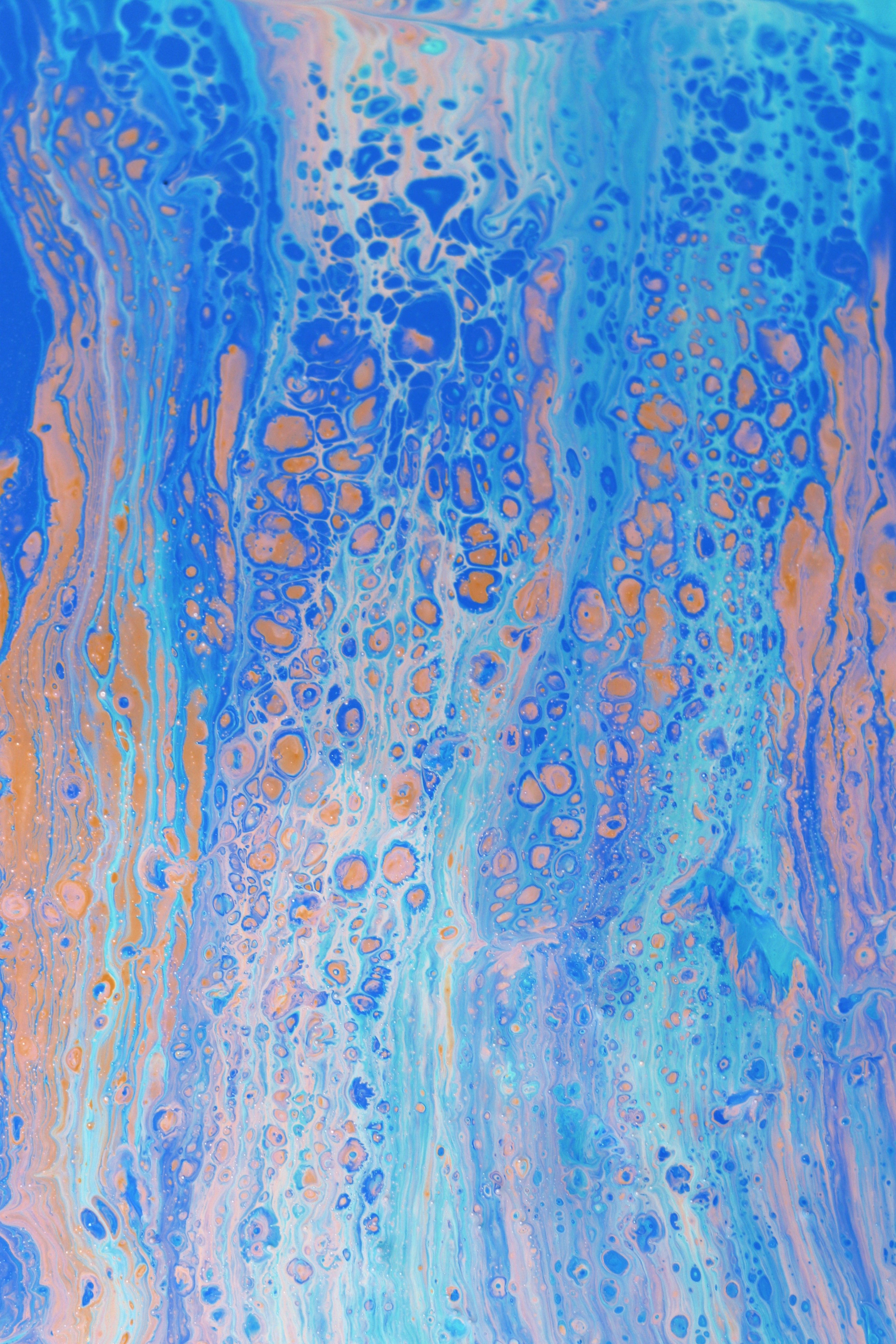 Vibrant Abstract Blue and Orange Fluid Art · Free Stock Photo