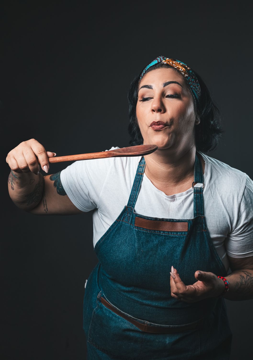 Chef Tasting in Kitchen Studio Setup · Free Stock Photo