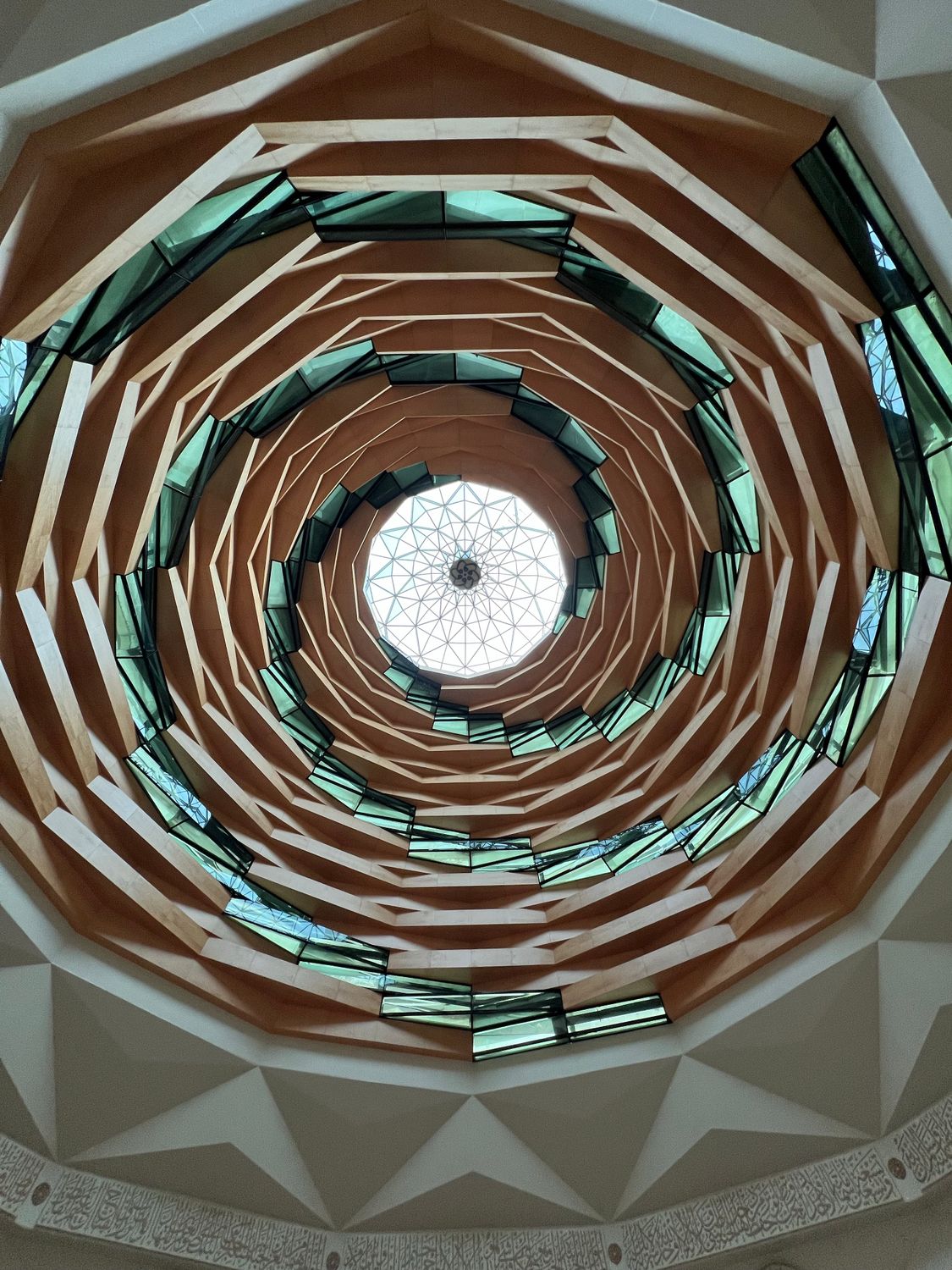 Intricate Geometric Ceiling with Spiral Pattern · Free Stock Photo