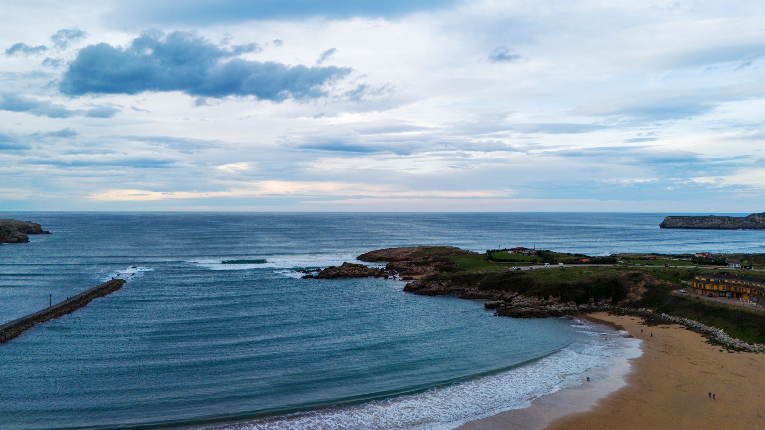 Scenic Aerial View Of Suances Beach Spain Free Stock Photo scenic-aerial-view-of-suances-beach-spain-free-stock-photo