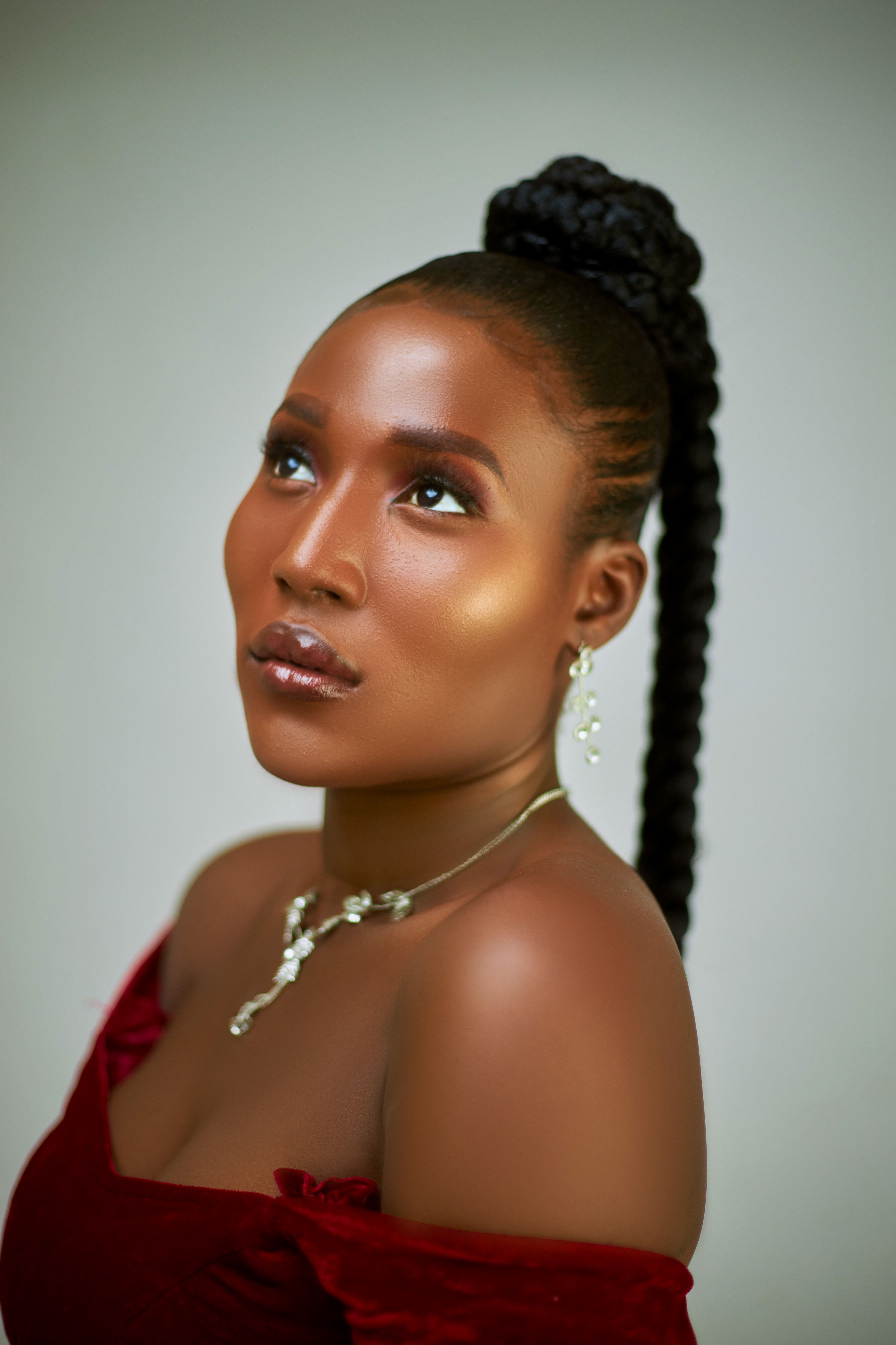 Elegant Portrait of Woman with Braided Hair · Free Stock Photo