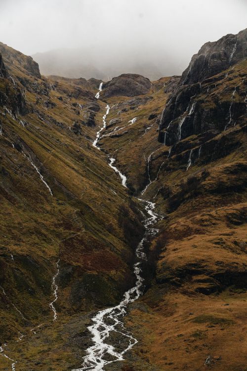 Highland Rivers Green Mountain With River in the Middle · Free Stock Photo