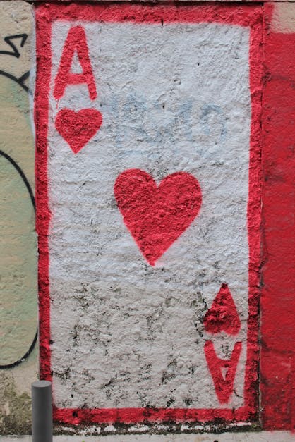 Free stock photo of ace of hearts, hearts, street art