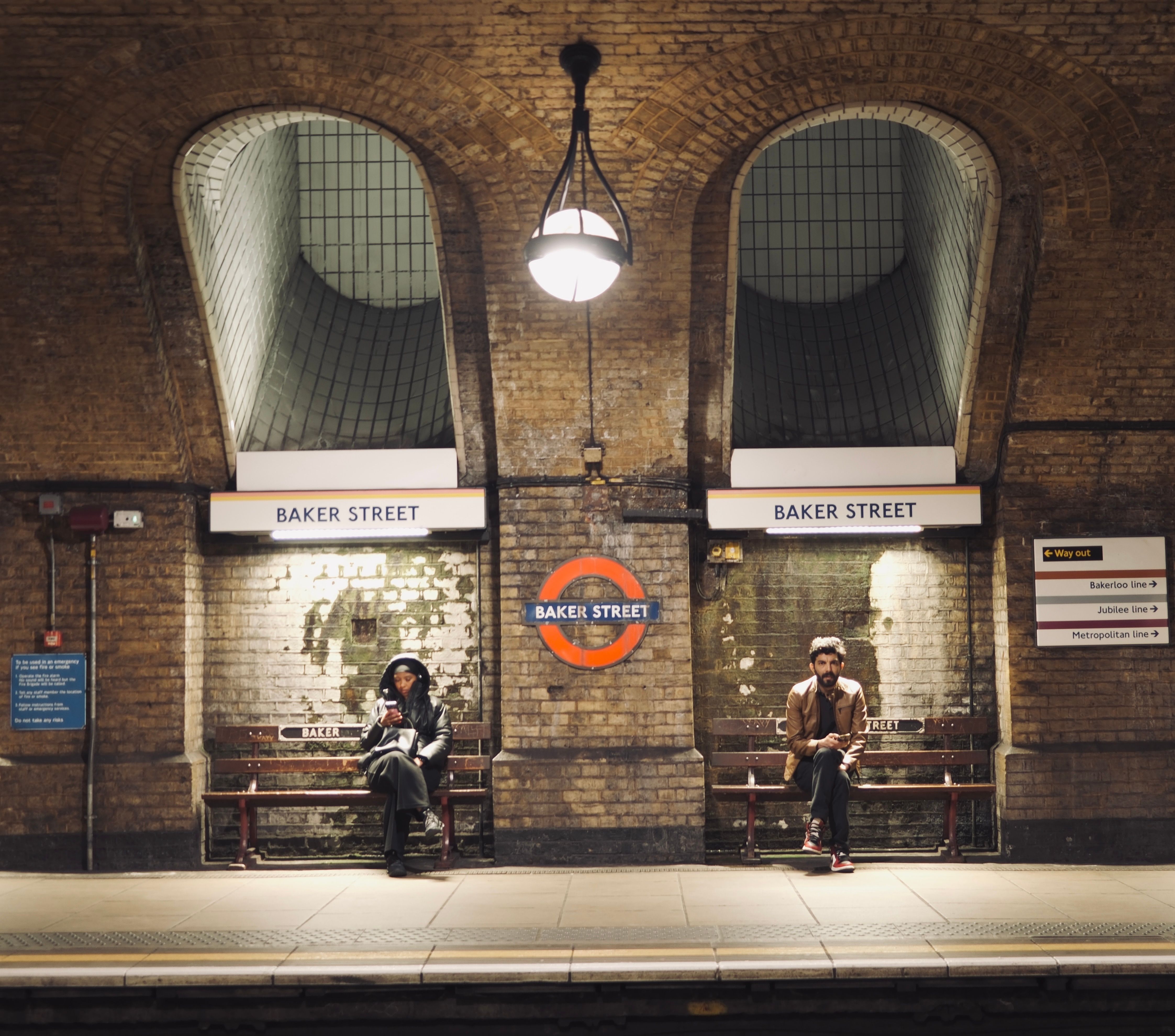 London Underground train at platform