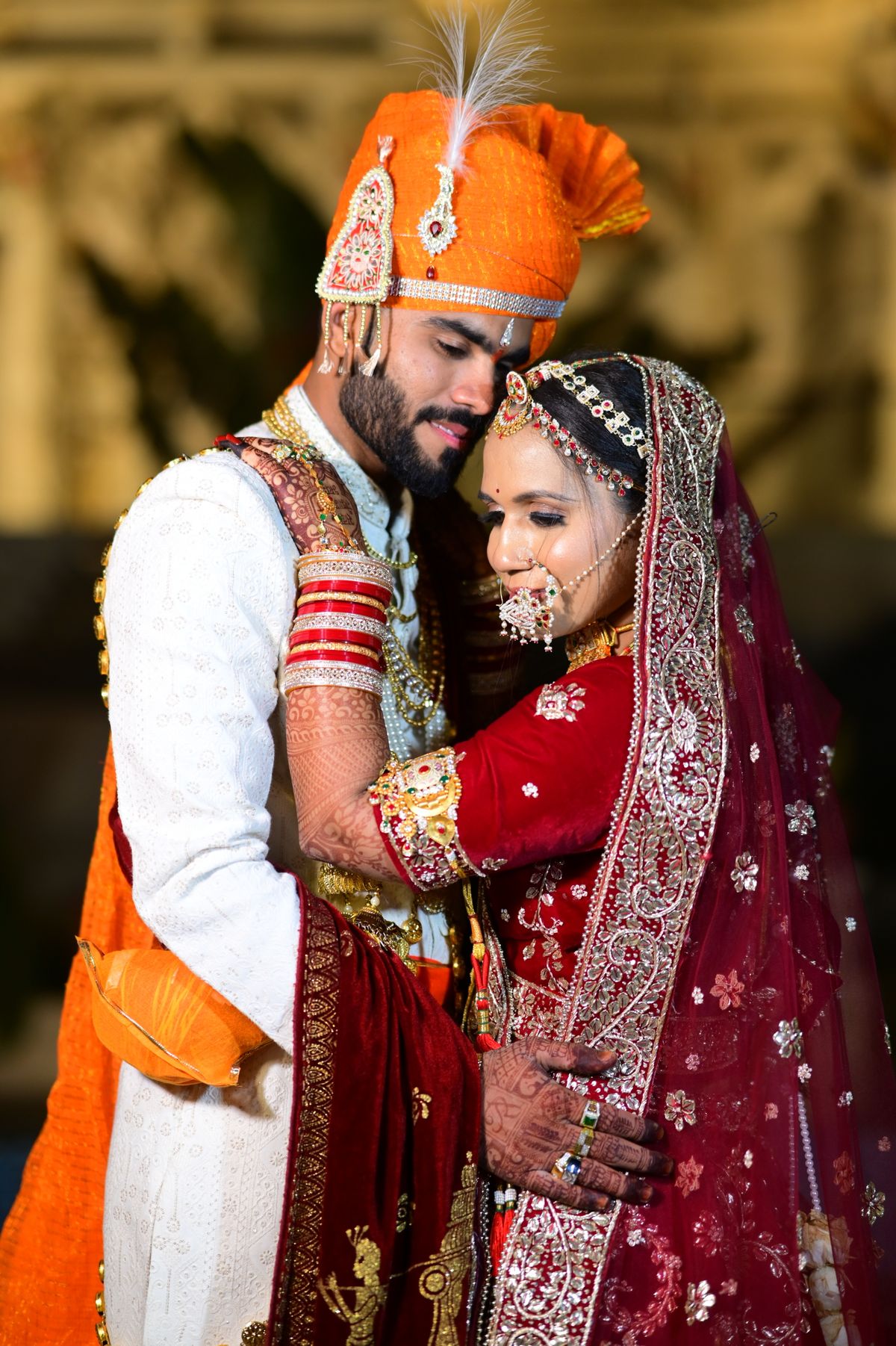 Photo of the Bride and Groom Wearing Traditional Clothing · Free Stock ...