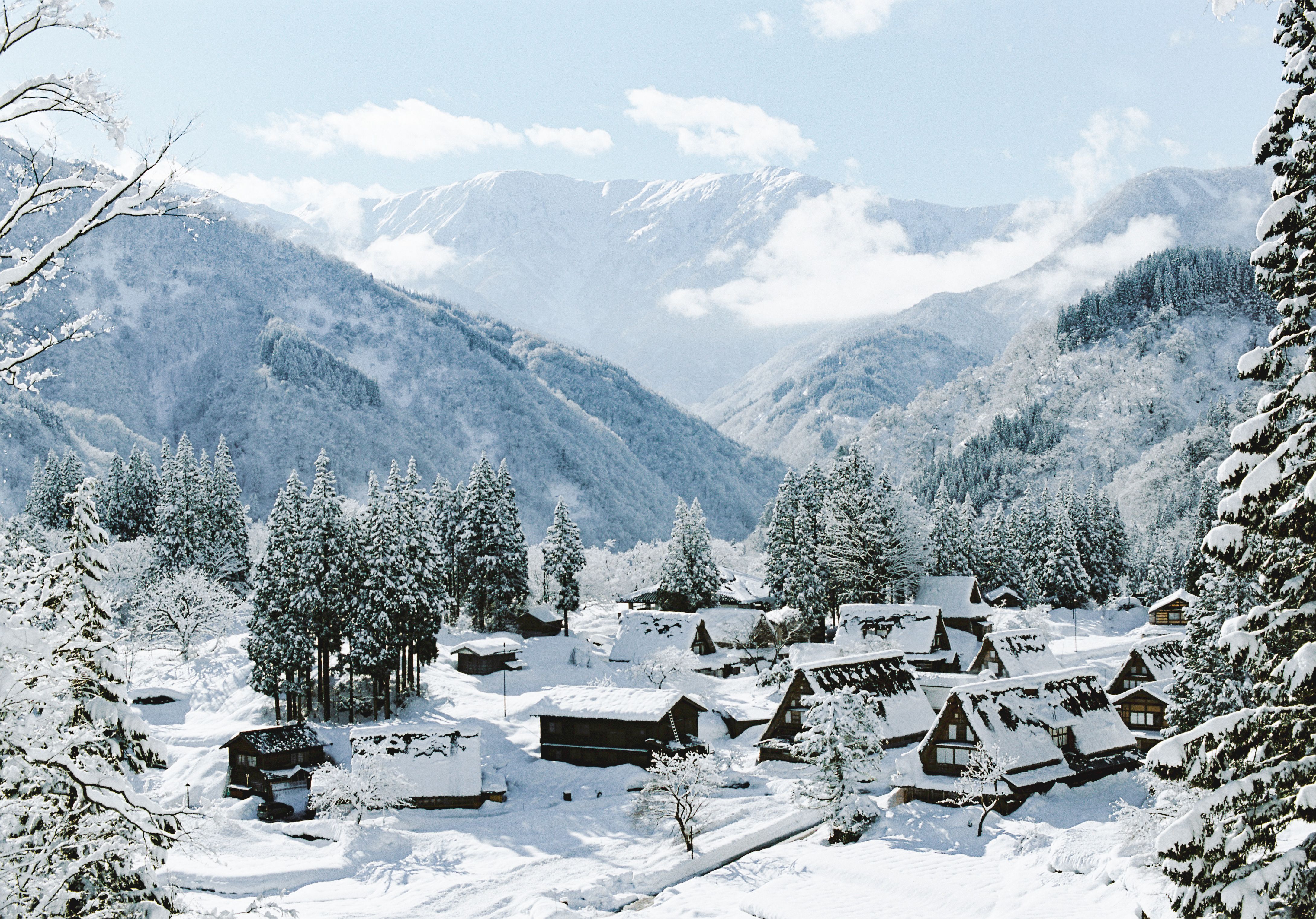 Free Snowy Mountain Village Mountain Village In Winter · Free Stock