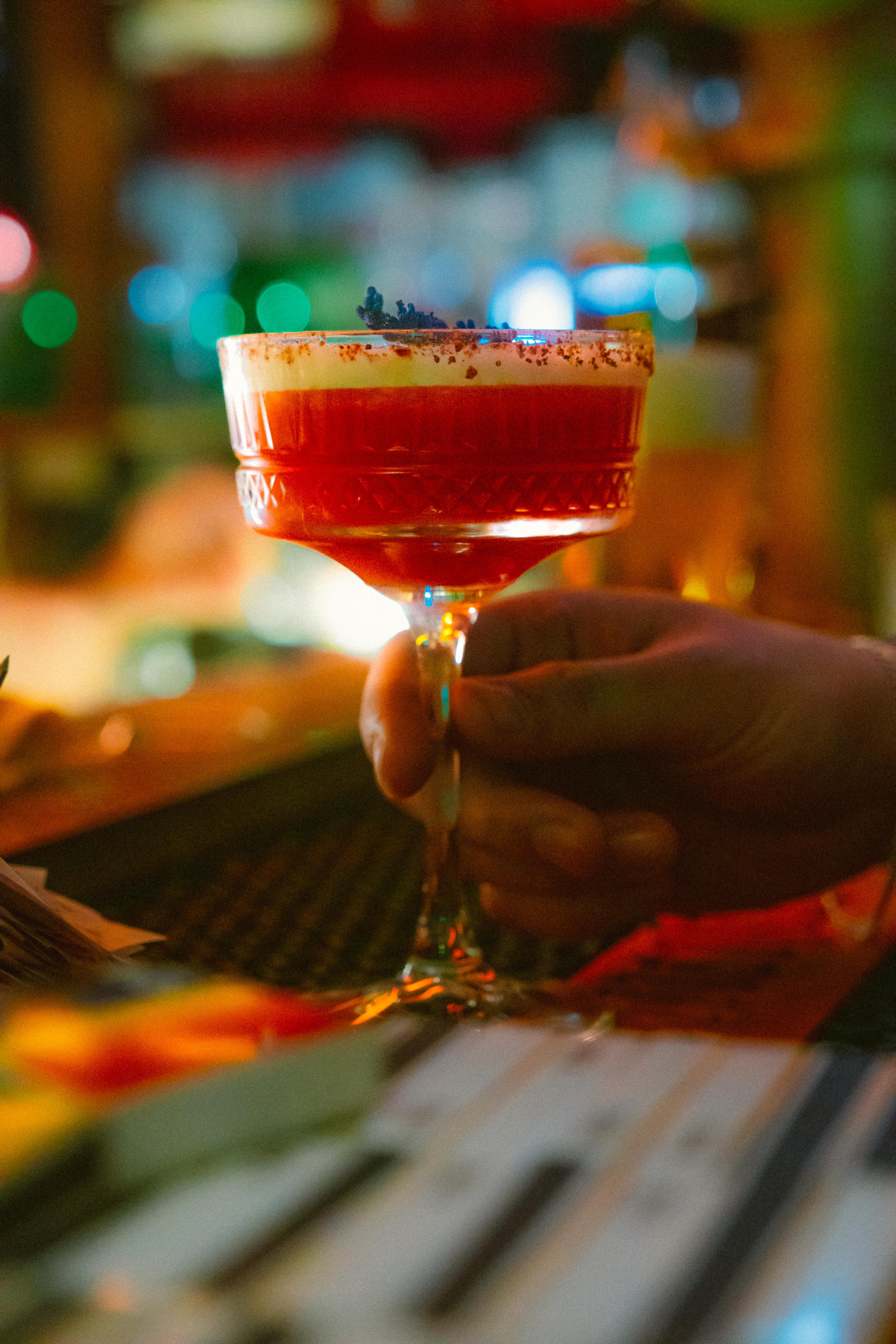 Vibrant Cocktail in a Bar Setting · Free Stock Photo