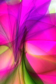 Bright abstract image with vivid swirls of pink, purple, and green hues.