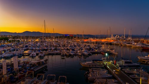 Free Photo of Harbour During Golden Hour Stock Photo
