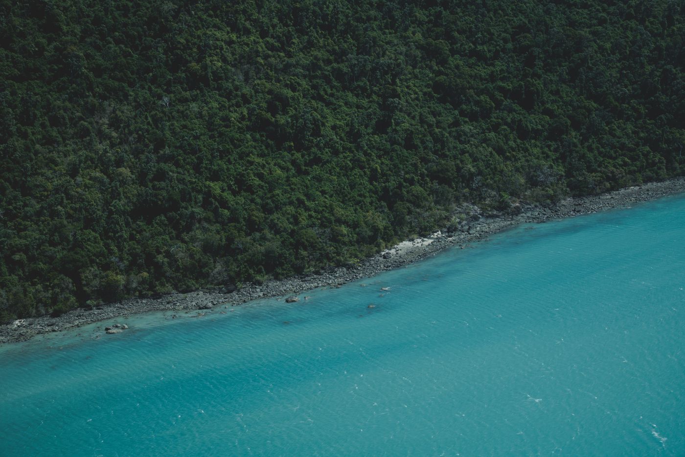 Aerial view of a coastline