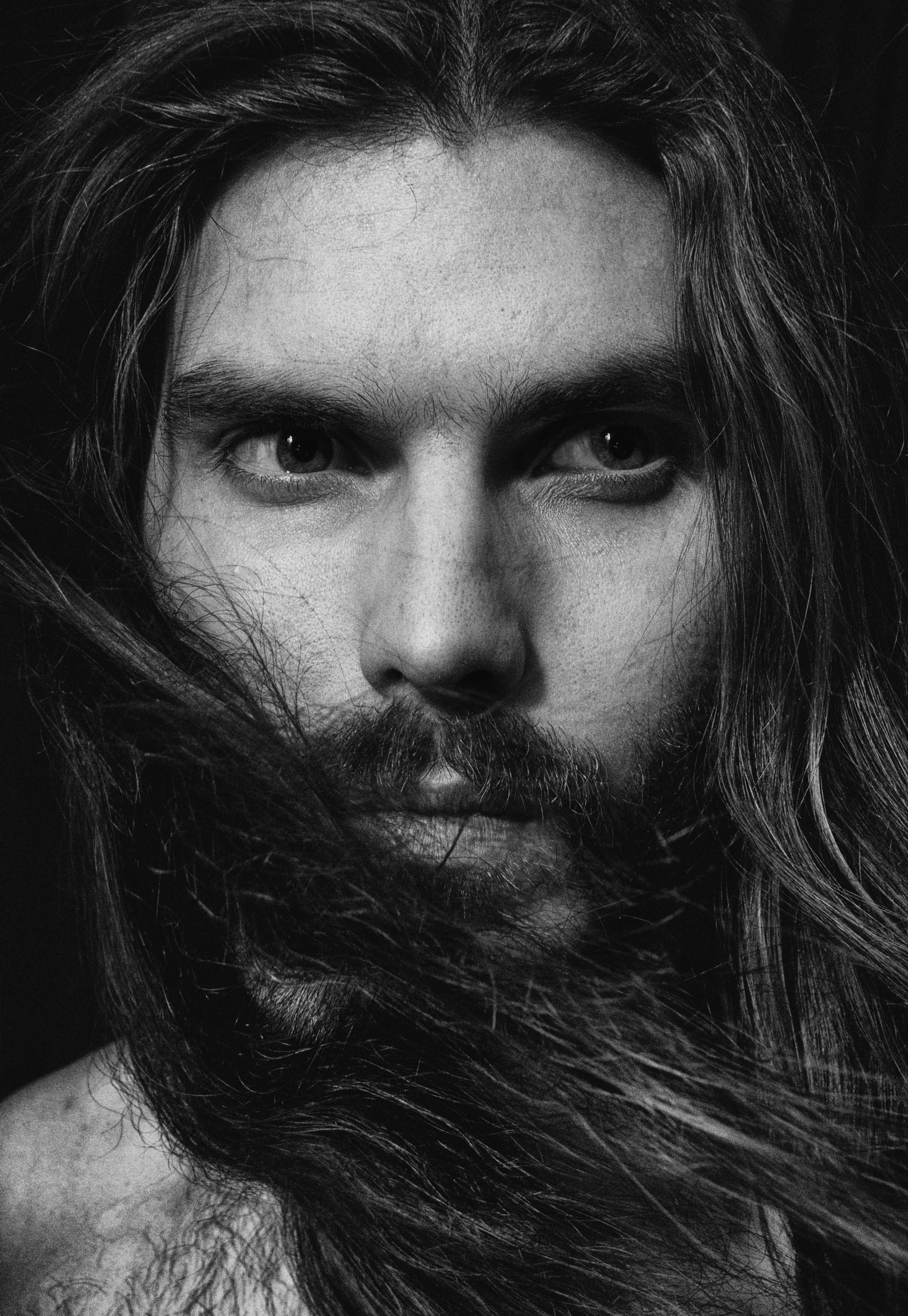 Black and White Portrait of a Bearded Man · Free Stock Photo